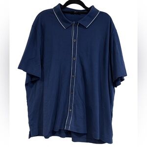 Banana Republic Dark Blue Casual Button Down Shirt Size:XXL